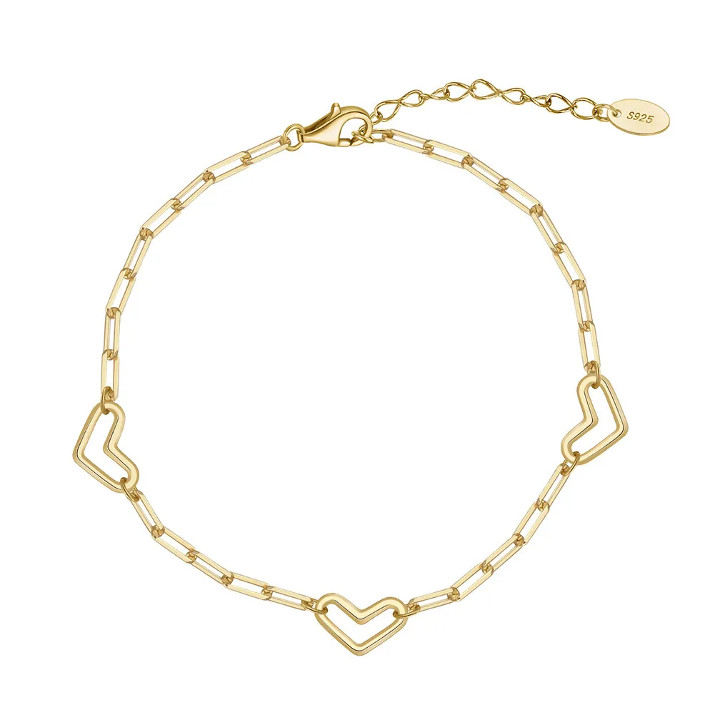 Linked Clips Heart Chain Bracelet 100100131