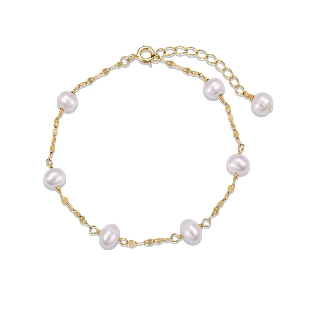 Lovely Baroque Pearl Chain Bracelet 100100132