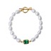 Vintage Emerald Zirconia Baroque Pearl Bracelet 100100134