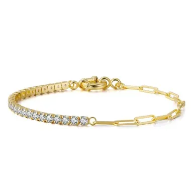 3mm Zirconia Tennis Linked Clips Bracelet 100100137