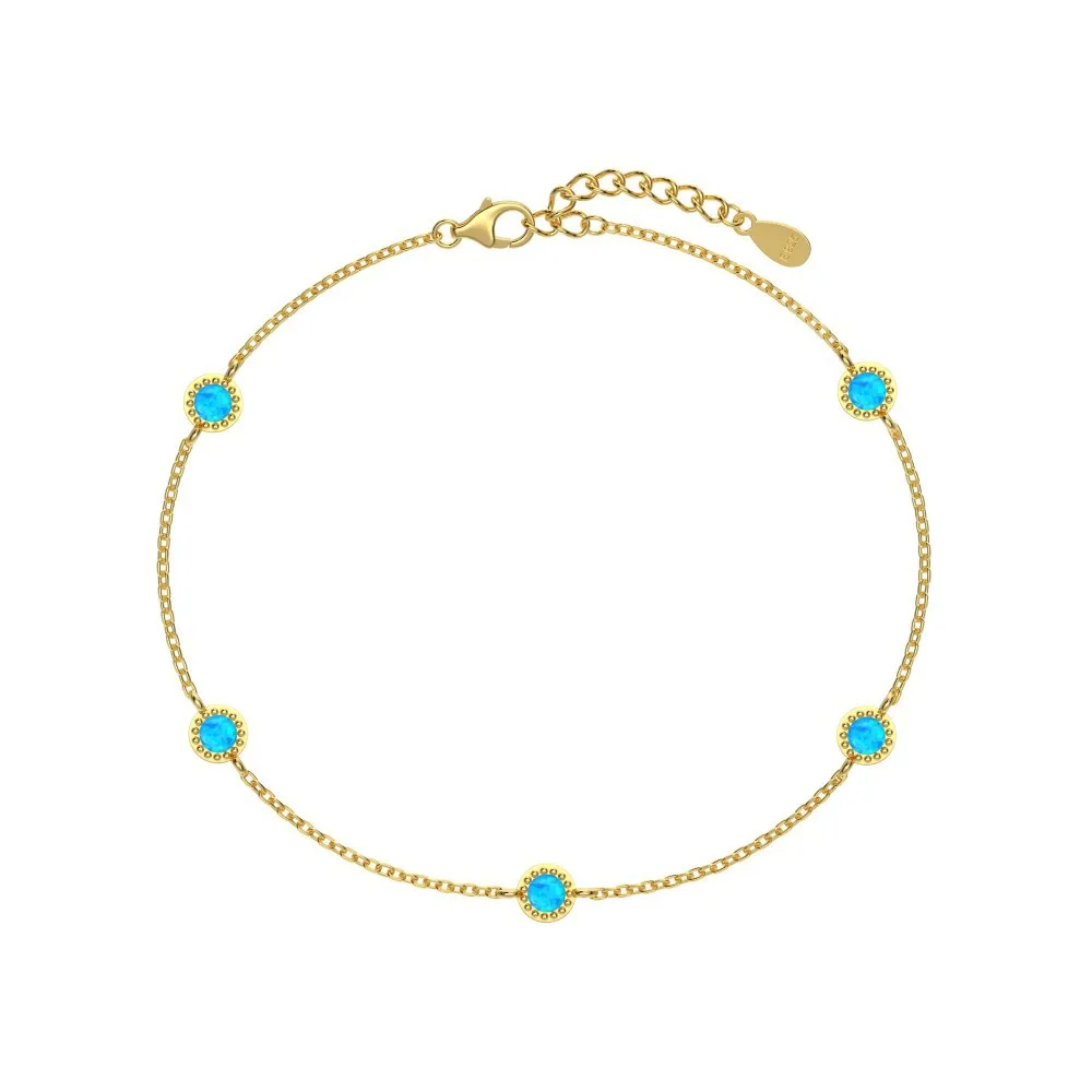 Gold Tone Opal Chain Bracelet 100100149