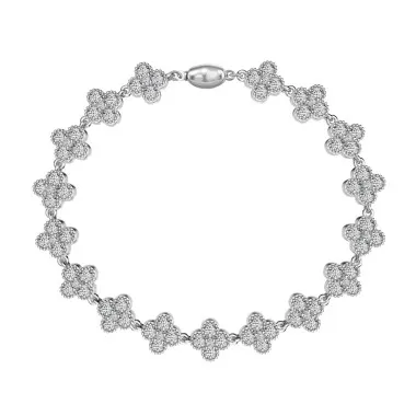 Sparkle Flower Zirconia Chain Bracelet 100100152